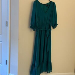 City Chic Emerald Chiffon  Dress